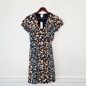 Blue Rain Abstract Floral Midi Dress